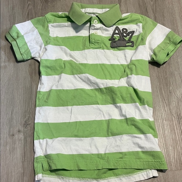 Aeropostale Green and White Striped Polo Shirt - Picture 1 of 2